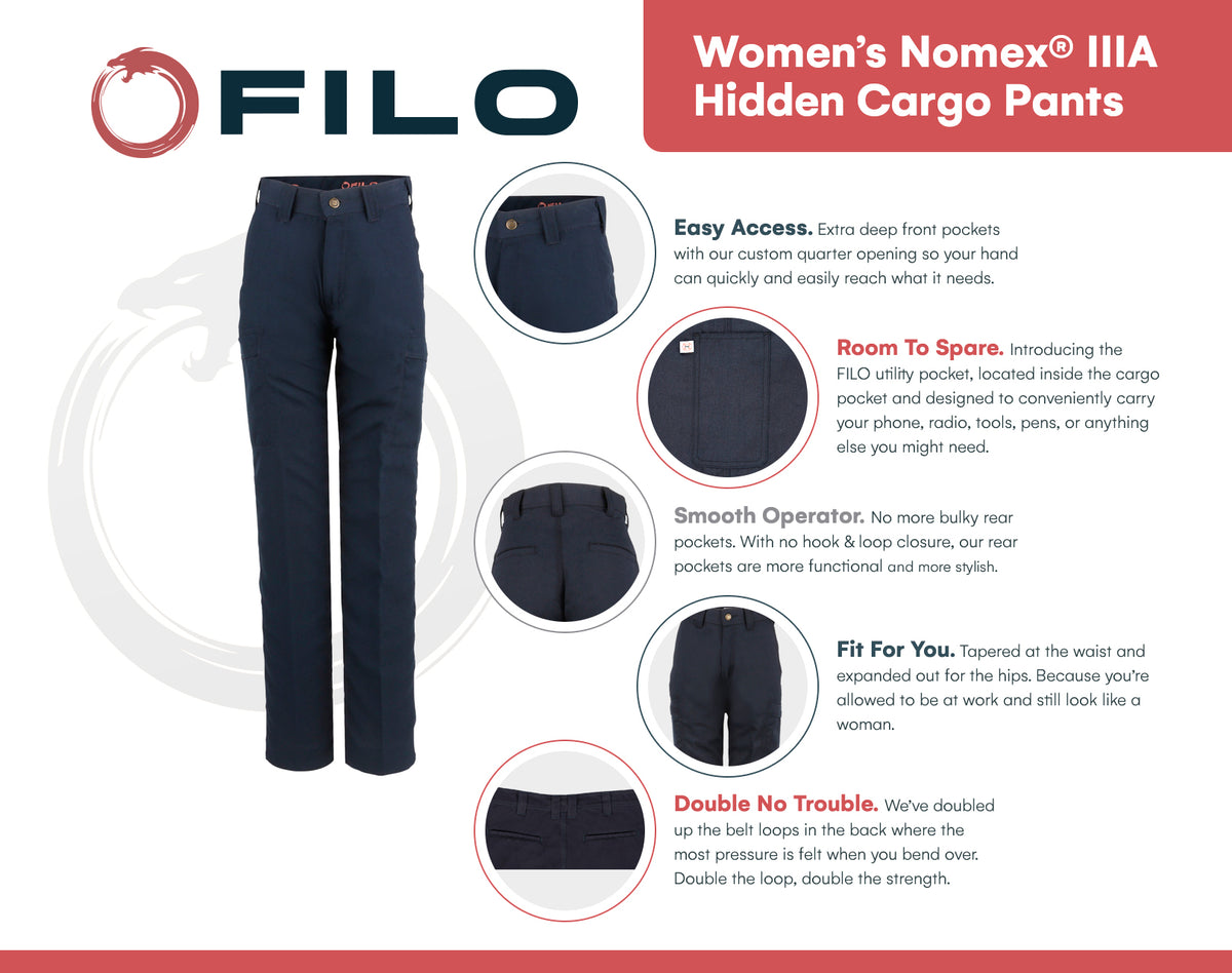Women's Cargo Fire Station Pants, Women's Cargo Nomex Pants | FILO