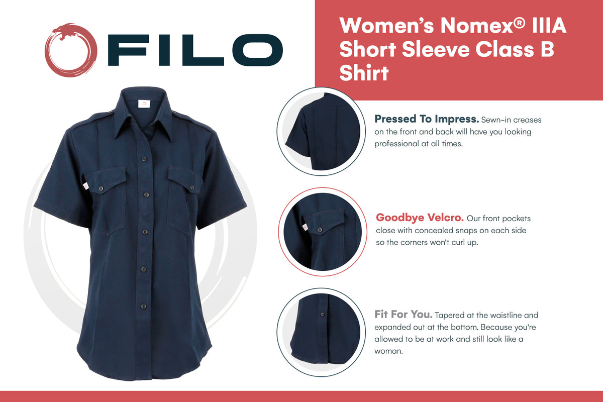 Women's Fire Station Shirt, Women's Long Sleeve Nomex Shirt | FILO Apparel